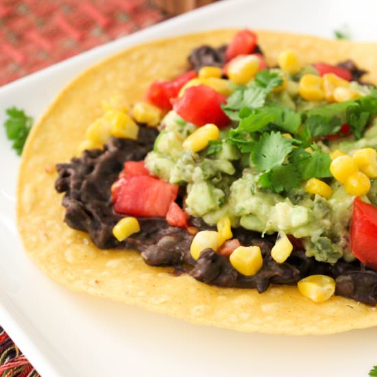 Black Bean & Jalapeno Guac Tostadas