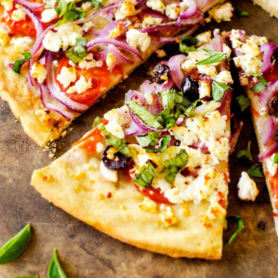 Tomato Feta Pizza with Quinoa Crust