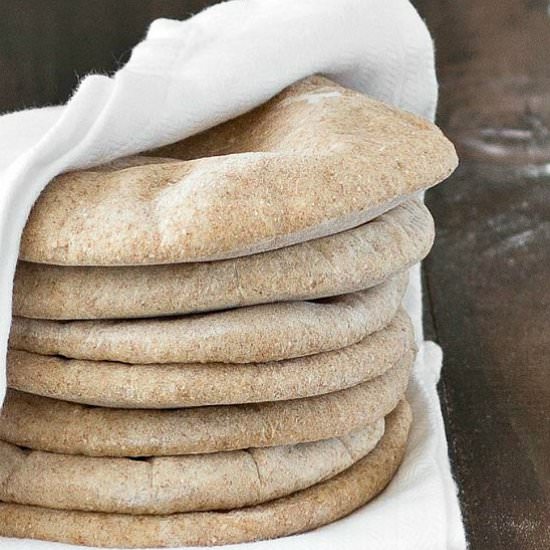 Homemade Whole Wheat Pita Bread