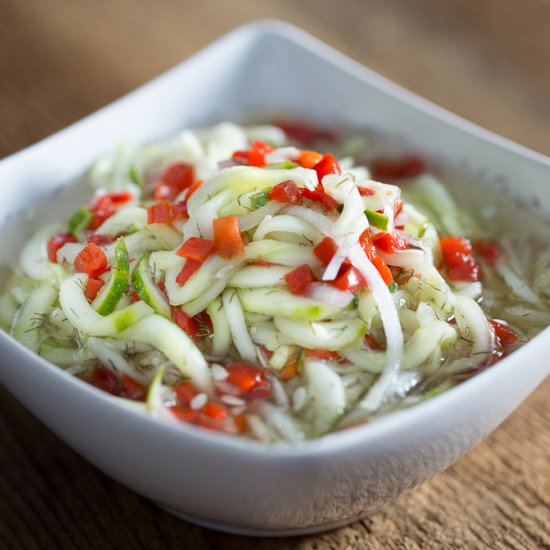 Spiral Cucumber & Onion Dill Salad