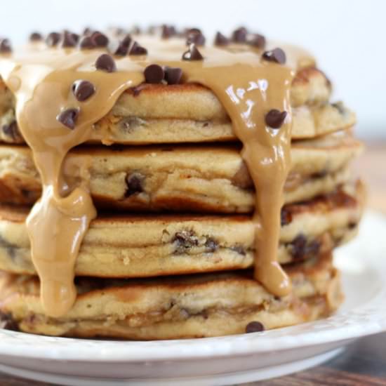 Peanut Butter Choco Chip Pancakes