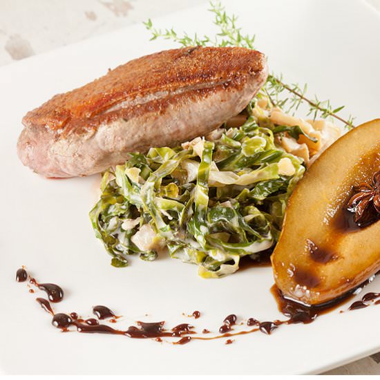 Pan-fried Duck Breast and Cabbage