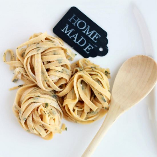 Homemade Basil Pasta