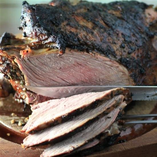 Herb Crusted BBQ Leg of Lamb