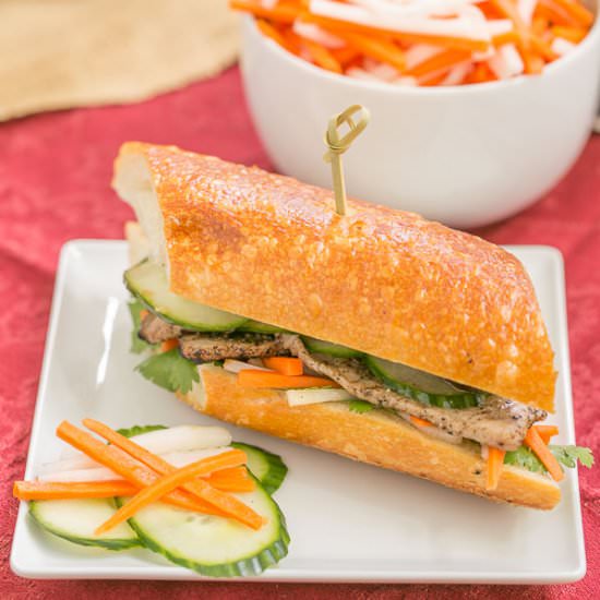 Grilled Pork Bahn Mi Sandwich