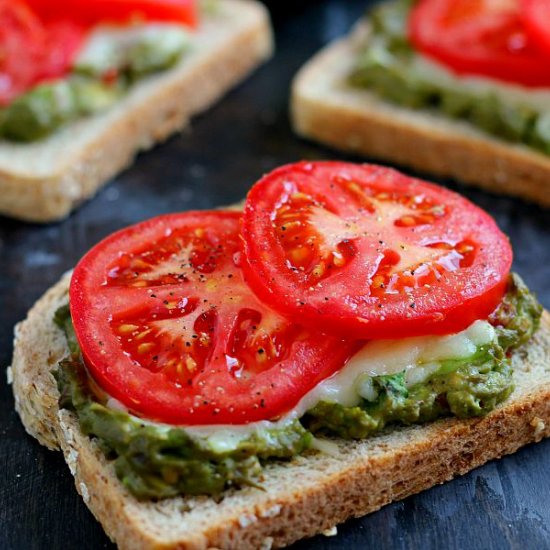 Cheesy Guacamole Toast