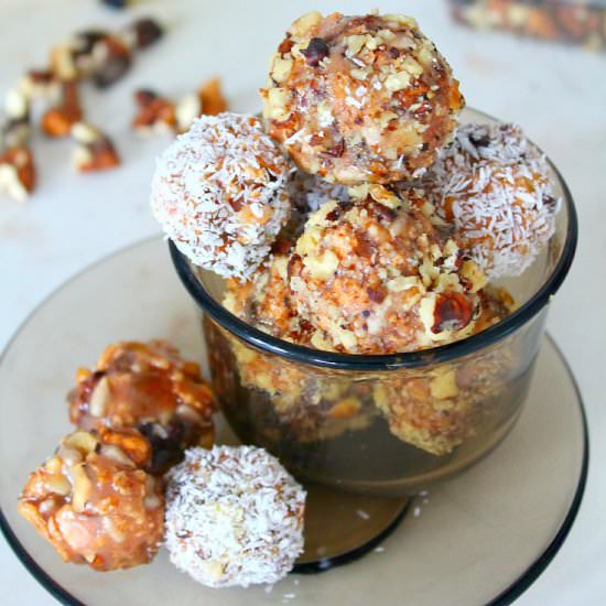 Walnuts caramel energy bites