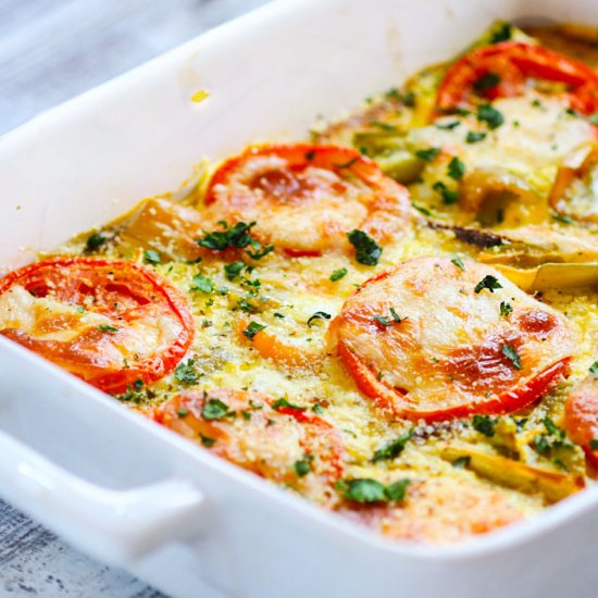 Hatch Green Chile Tomato Casserole