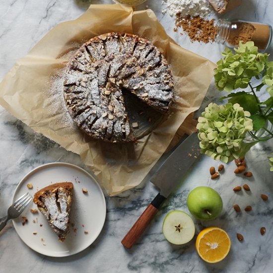 Apple Orange Cinnamon Almond Cake