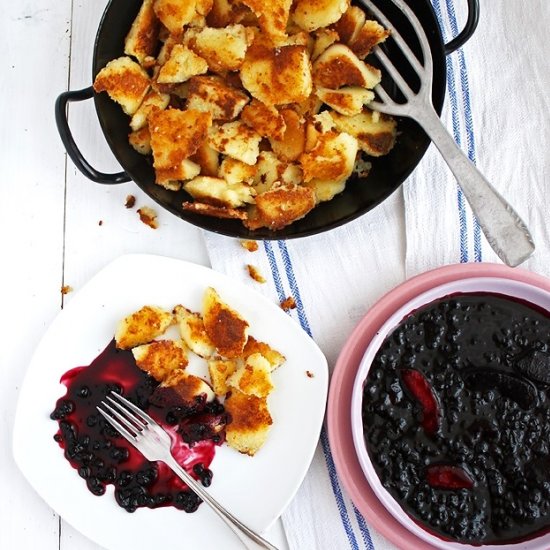 Elderberry Compote w Baked Semolina