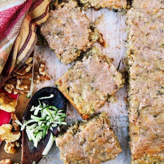 Zucchini Bars with Cinnamon Glaze