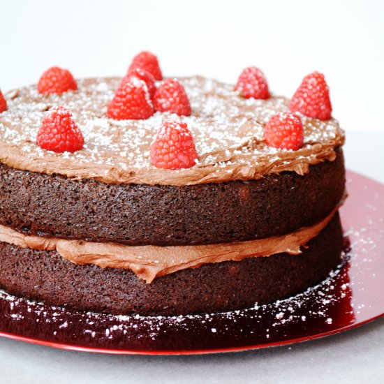 Vegan Chocolate Raspberry Cake