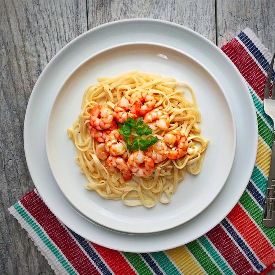 Easy Lemony Butter Shrimp Pasta