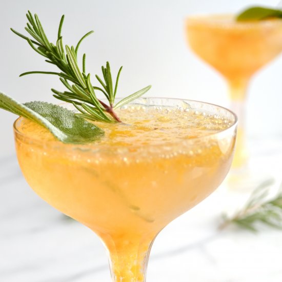 Rosemary Sage & Peach Cocktail