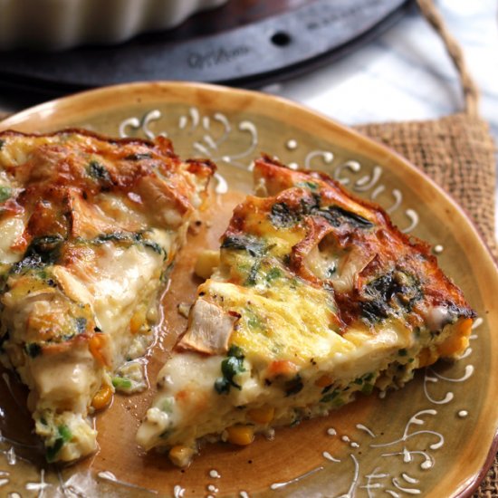 corn jalapeno brie frittata