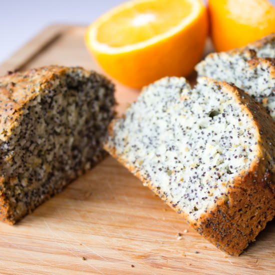 Orange poppy seed loaf cake