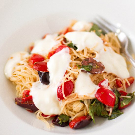 angel hair pasta & tomatoes