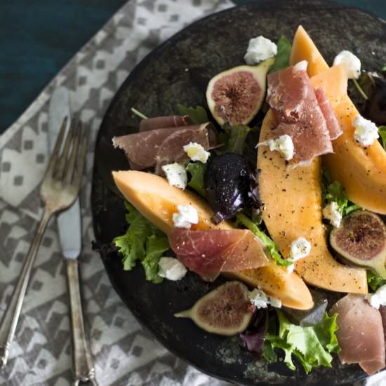 Fig and Melon Salad with Prosciutto