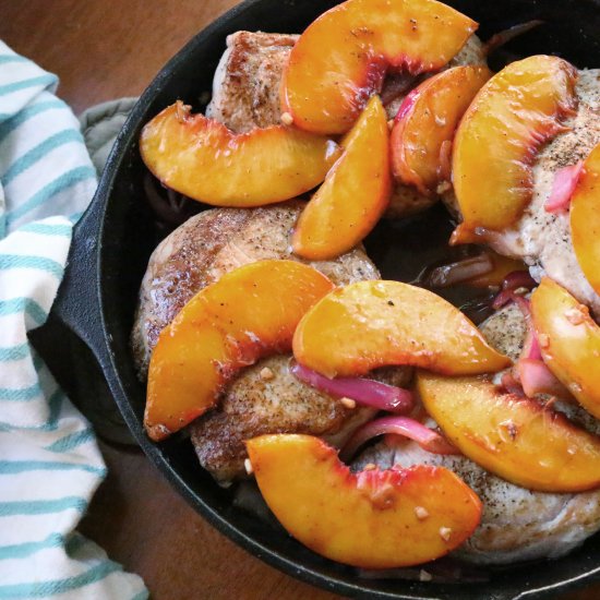 Baked Pork Chops with Peaches