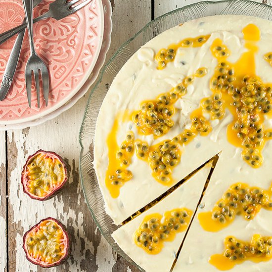 No-bake passionfruit cheesecake