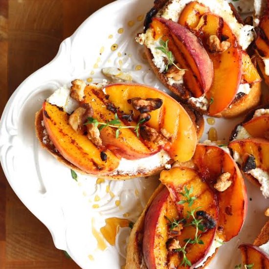 Grilled Peach Bruschetta