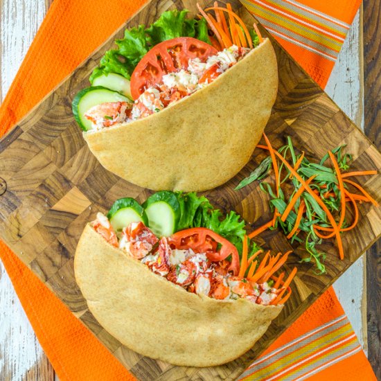 Pita Pockets with Lobster Salad