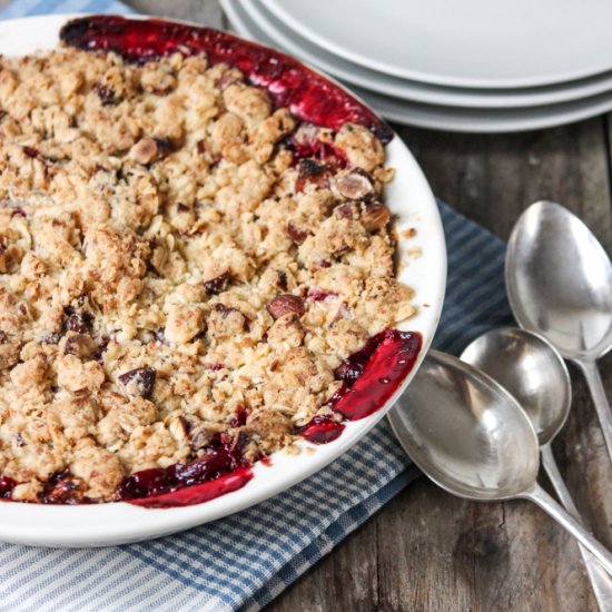 Blackberry and apple crumble