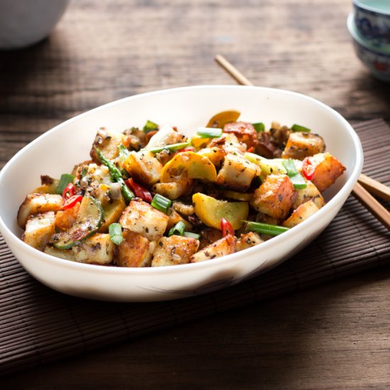 Garlic Pepper Spicy Tofu Stir Fry