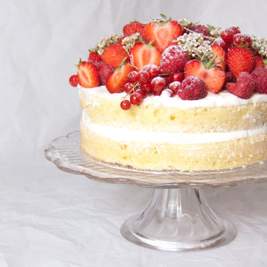 Elderflower Cake with Summer Fruits