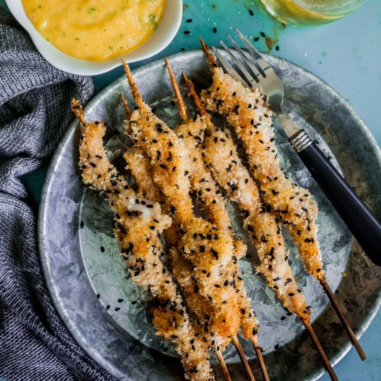 Shrimp Skewers with Mango Sauce