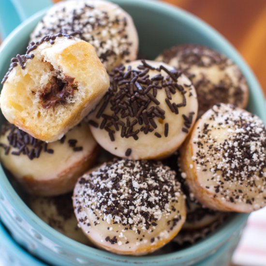 Nutella Stuffed Donut Holes