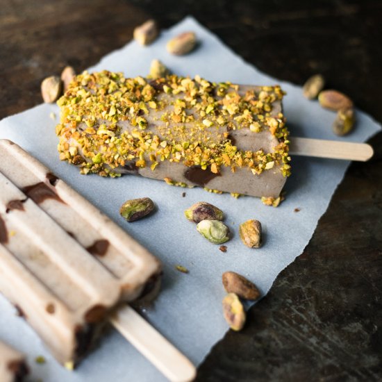 Banana Nutella Pistachio Popsicles