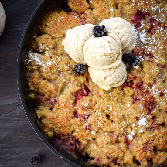 Blackberry Oatmeal Skillet Cobbler