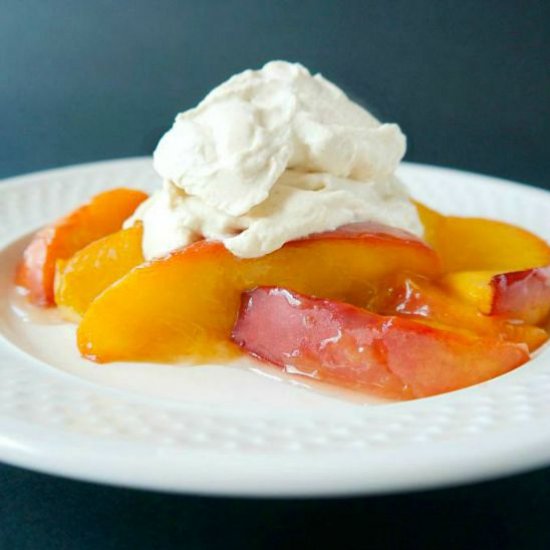 Miso Roasted Peaches + Ginger Cream