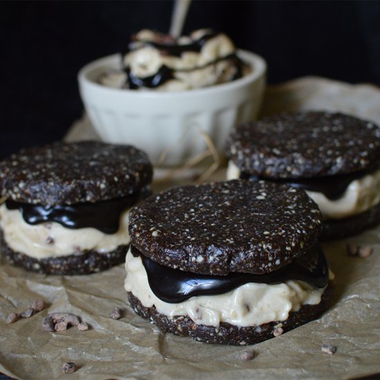 Raw ice cream sandwiches