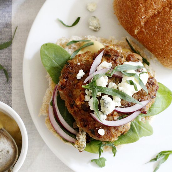 Tarragon Blue Cheese Turkey Burgers