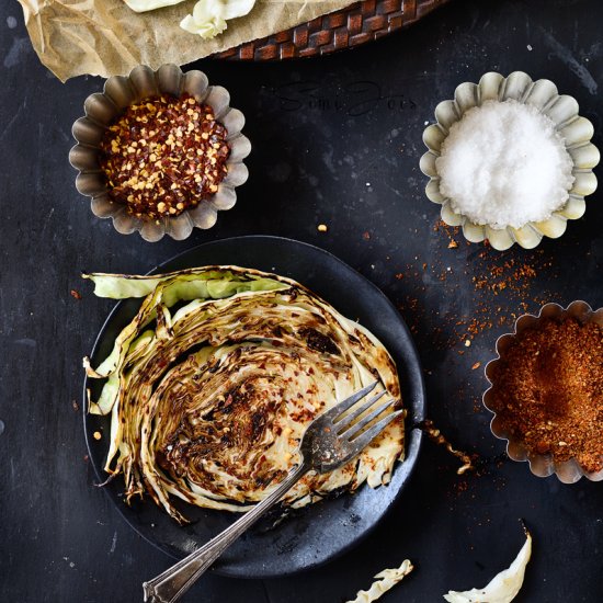 Roasted Cabbage with Indian spices