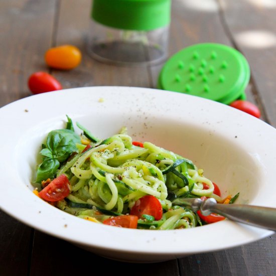 Zoodles with Avocado Basil Pesto