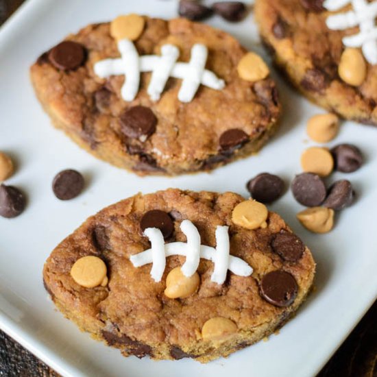 Football Peanut Butter Blondies