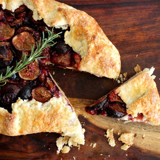 Fig, Plum, and Rosemary Galette