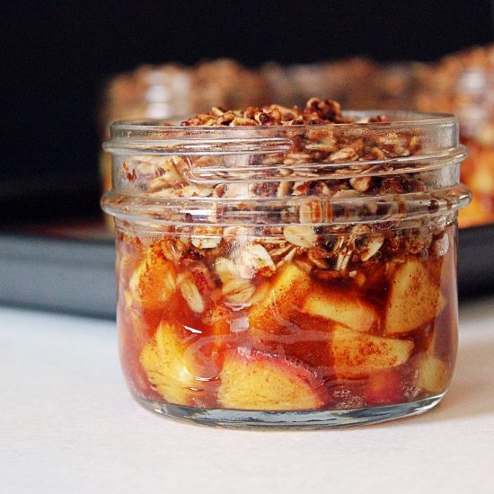 Granola Topped Cardamom Peach Crisp