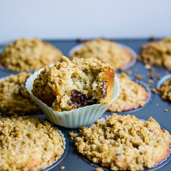 Hazelnut oat chocolate muffins