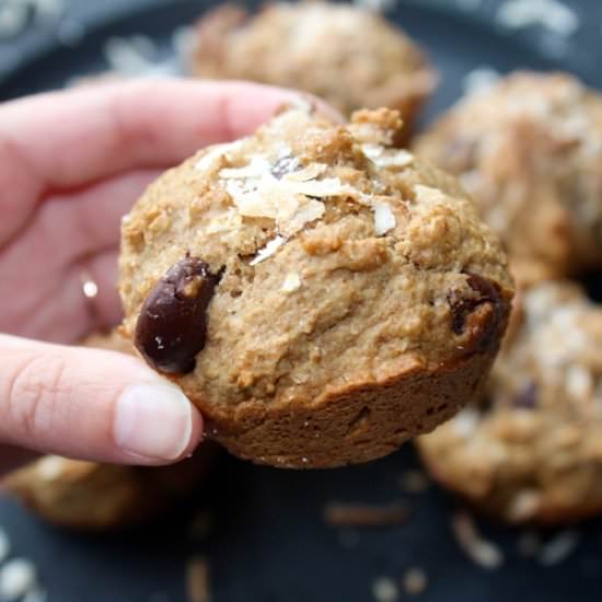 Vegan Coconut Chocolate Chip Muffin