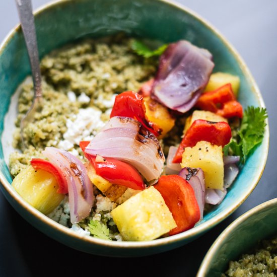 Freekeh with Basil-Cilantro Pesto