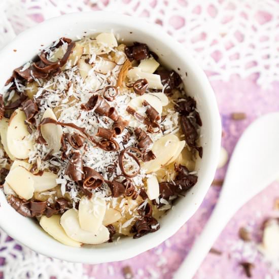 Almond Joy Rice Pudding