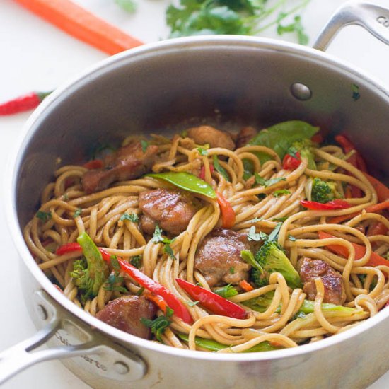 Caribbean -Style Chow Mein/lo mein