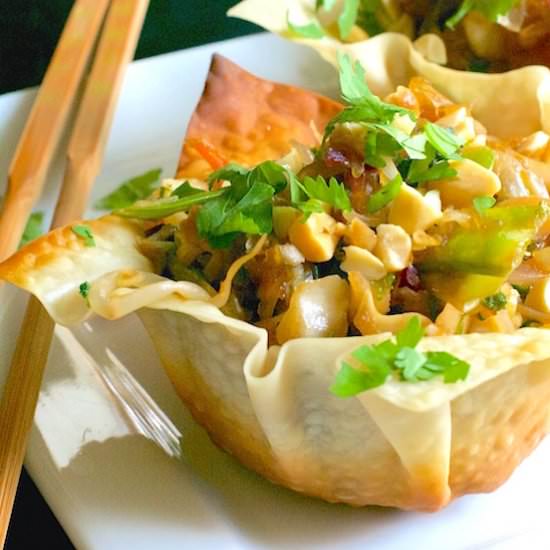 Chow Mein Egg Roll Cups