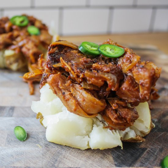 Jackfruit Stuffed Baked Potato