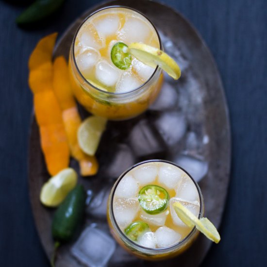 Tall Mango Jalapeno Fizzy Cocktail