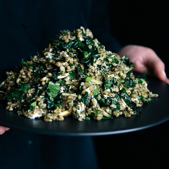 Charred Kale & Farro Salad